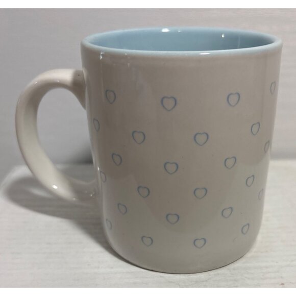 Contenova 25th Anniversary 1990 Blue & White Heart Pattern Ceramic Mug 12 Oz - Picture 4 of 7